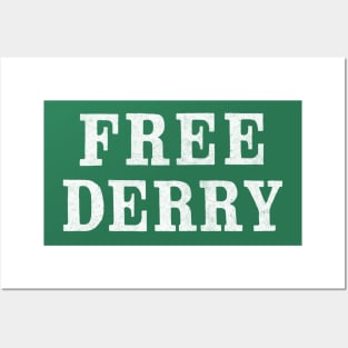 Free Derry / Vintage-Style Faded Typography Design Posters and Art